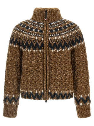 Moncler Grenoble Brown Wool Full-Length Jacket