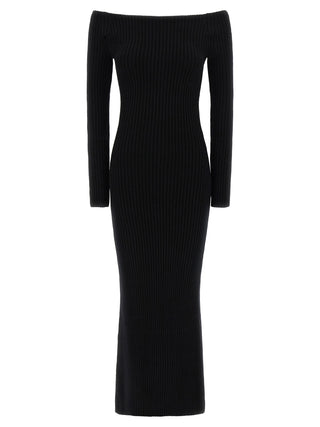 Max Mara Black Wool Long Dress