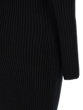 Max Mara Black Wool Long Dress