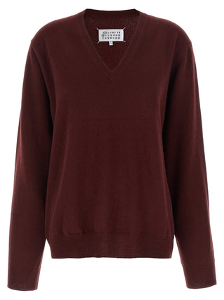 Maison Margiela Bordeaux Virgin Wool Cardigan