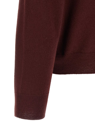 Maison Margiela Bordeaux Virgin Wool Cardigan