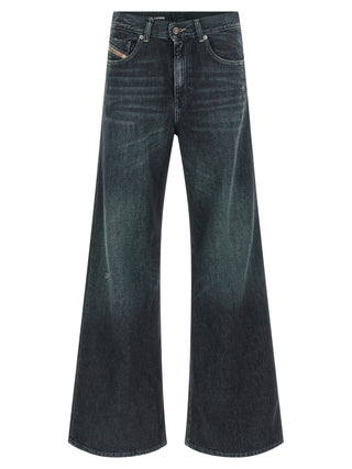 Diesel Blue Cotton Flared Jeans