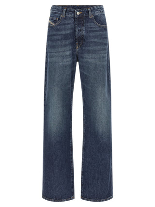 Diesel Blue Cotton Straight-Leg Jeans