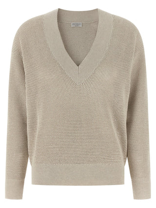 Brunello Cucinelli Beige Cotton Cardigan
