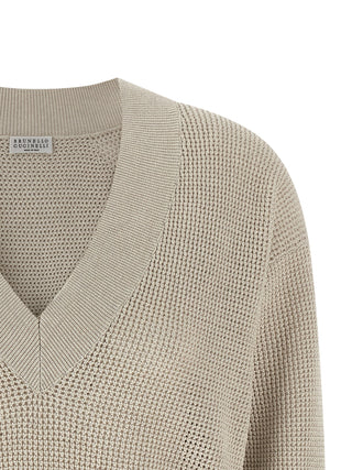 Brunello Cucinelli Beige Cotton Cardigan