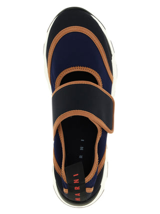 Marni Blue Polyamide Athletic Sneakers