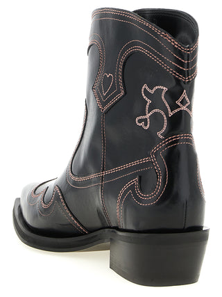 Ganni Black Polyethylene Chelsea Boots