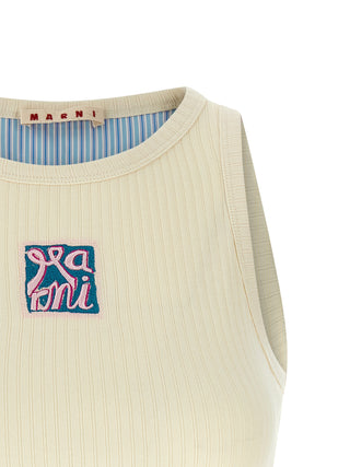 Marni Beige Cotton Tank Tops