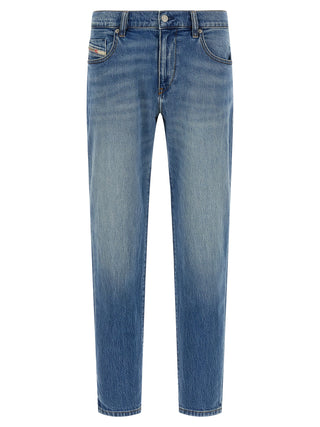 Diesel Blue Cotton Straight-Leg Jeans