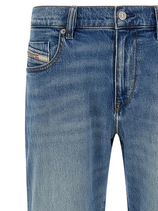 Diesel Blue Cotton Straight-Leg Jeans
