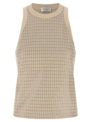 Brunello Cucinelli Beige Cotton Tank Tops