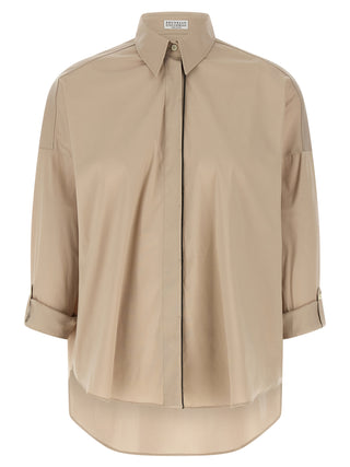 Brunello Cucinelli Beige Cotton Blouse