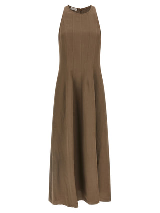 Brunello Cucinelli Brown Viscose Midi Dress