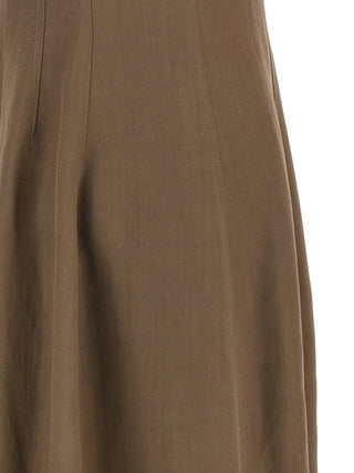 Brunello Cucinelli Brown Viscose Midi Dress