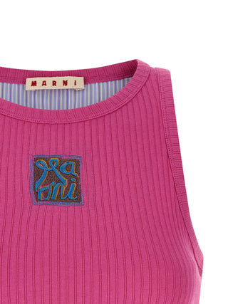 Marni Fuchsia Cotton Sleeveles T-Shirt