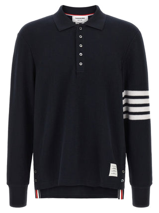 Thom Browne Blue Cotton Polo Shirt
