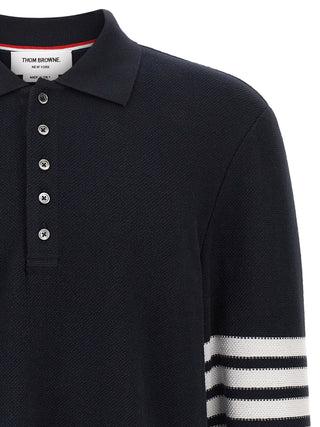 Thom Browne Blue Cotton Polo Shirt