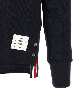 Thom Browne Blue Cotton Polo Shirt