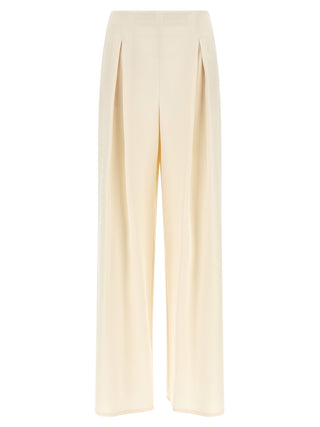 Max Mara White Silk Casual Pants