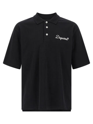 Dsquared² Black Cotton Polo Shirt