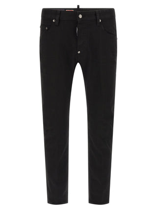 Dsquared² Black Cotton Straight-Leg Jeans
