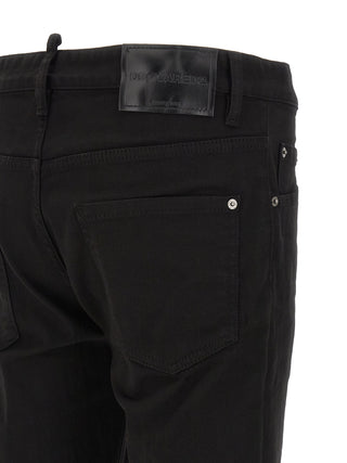 Dsquared² Black Cotton Straight-Leg Jeans