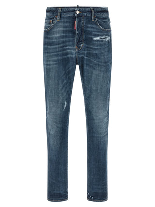 Dsquared² Blue Cotton Straight-Leg Jeans