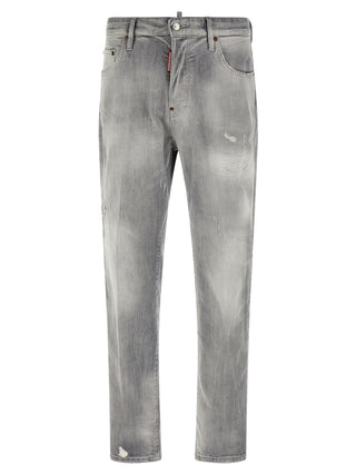 Dsquared² Gray Cotton Straight-Leg Jeans