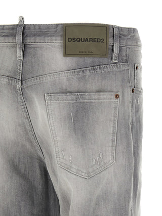 Dsquared² Gray Cotton Straight-Leg Jeans