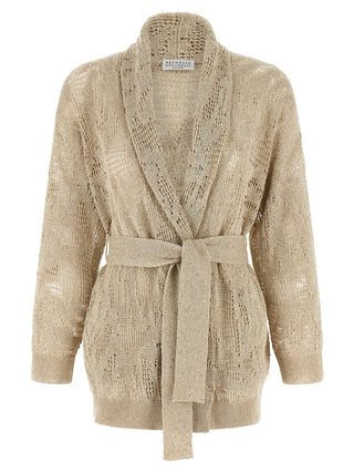 Brunello Cucinelli Beige Linen Cardigan