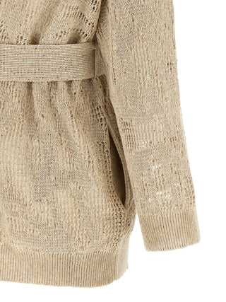 Brunello Cucinelli Beige Linen Cardigan