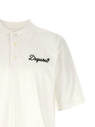 Dsquared² White Cotton Polo Shirt
