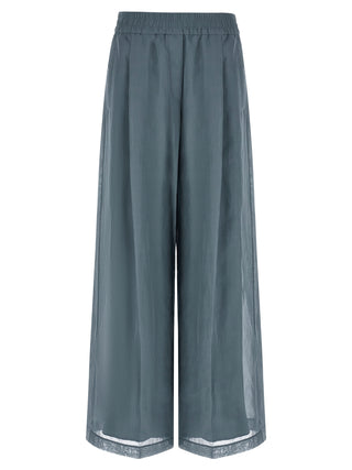 Brunello Cucinelli Blue Cotton Casual Pants