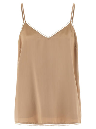 Fabiana Filippi Beige Viscose Tank Tops