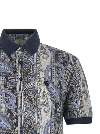 Etro Blue Cotton Polo Shirt