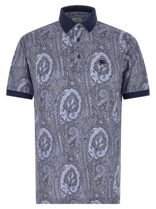 Etro Blue Cotton Polo Shirt