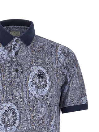 Etro Blue Cotton Polo Shirt