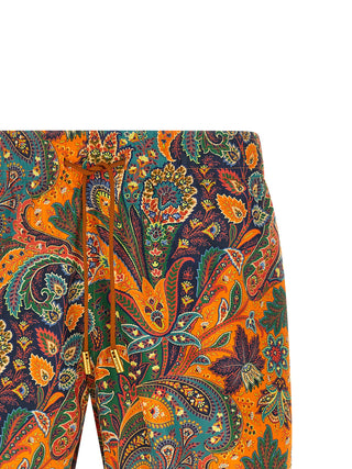 Etro Orange Polyester Swim Shorts