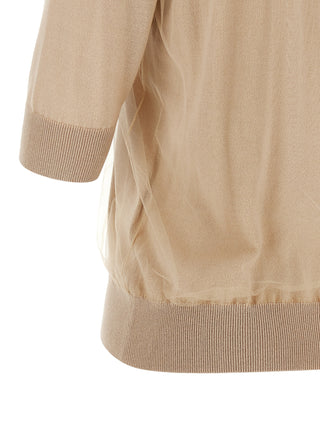 Fabiana Filippi Beige Virgin Wool Cardigan