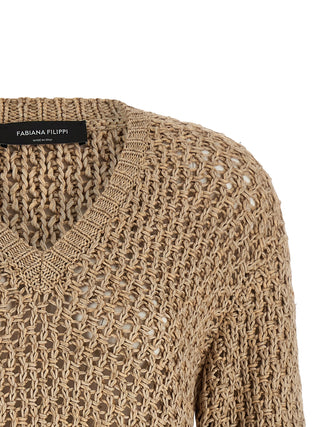 Fabiana Filippi Brown Cotton Cardigan