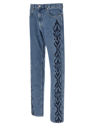 Isabel Marant Blue Cotton Straight-Leg Jeans