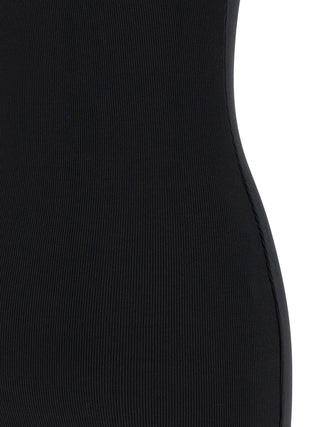Off-White Bicolor Cotton Short Dress