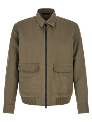 Brioni Bicolor Linen Full-Length Jacket