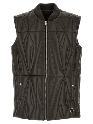 Rick Owens Brown Lamb Leather Sleeveless Jacket
