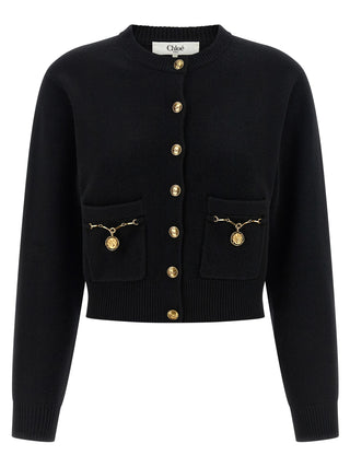 Chloé Black Wool Cardigan