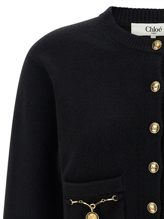 Chloé Black Wool Cardigan
