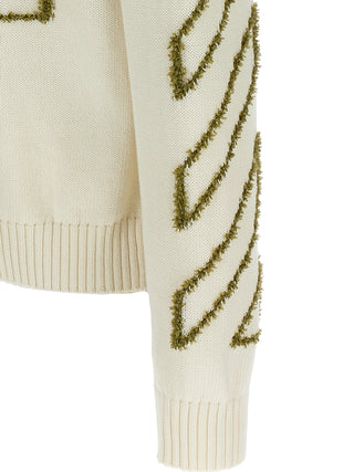 Off-White Beige Cotton Cardigan