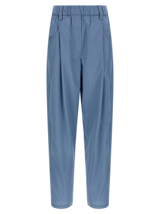 Brunello Cucinelli Blue Cotton Casual Pants