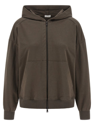 Brunello Cucinelli Brown Cotton Hoodie