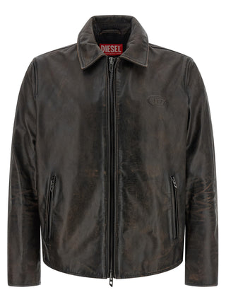 Diesel Brown Cowhide Leather Jacket
